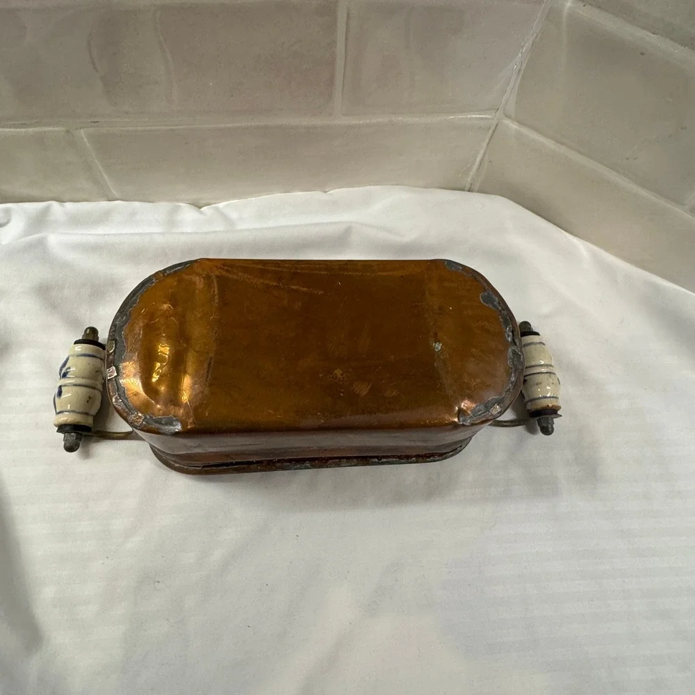 Copper Dish Replica‎ with Ceramic Handles Republic of Ireland Antiquing Process